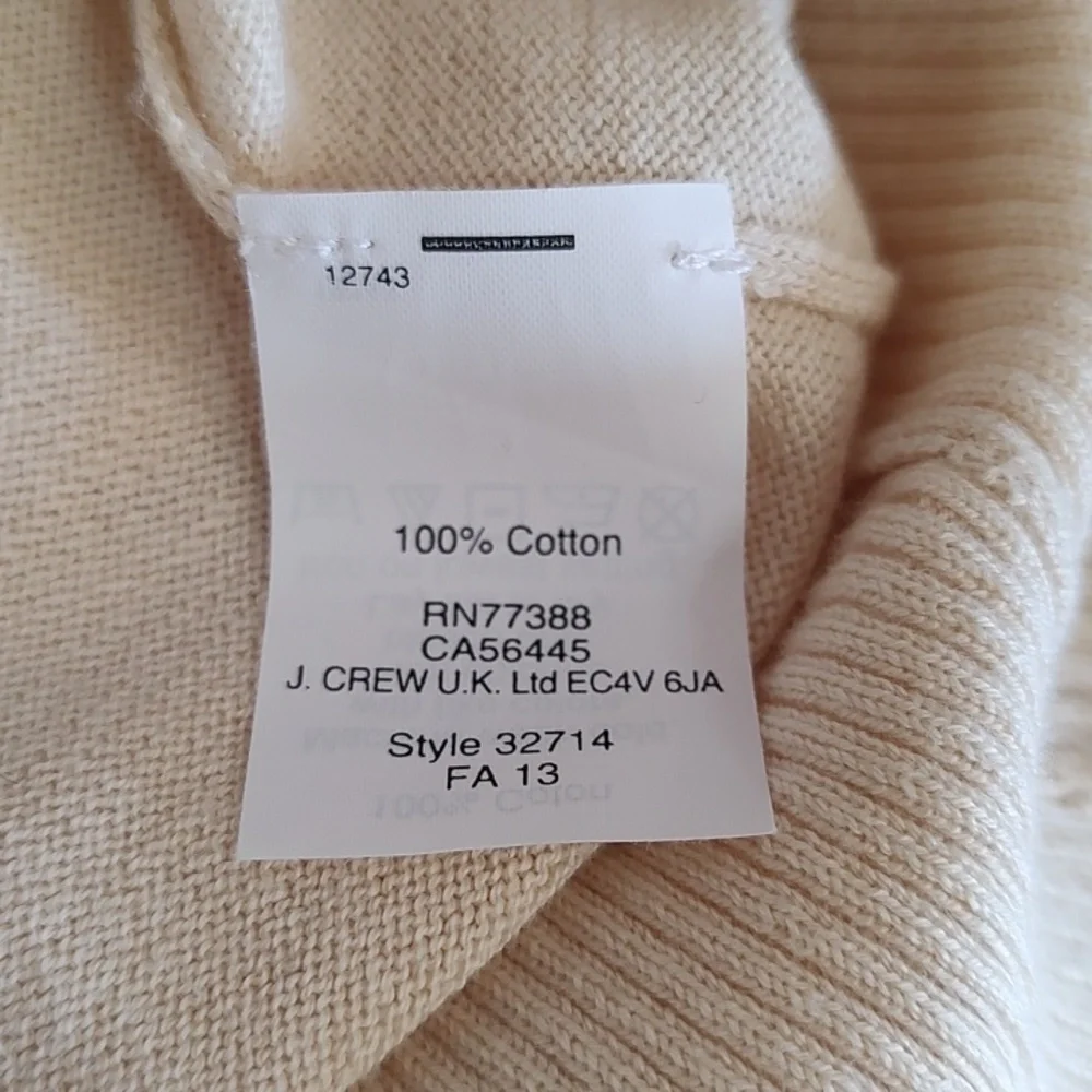 J. Crew Cream V-Neck Sweater